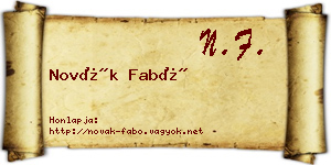 Novák Fabó névjegykártya